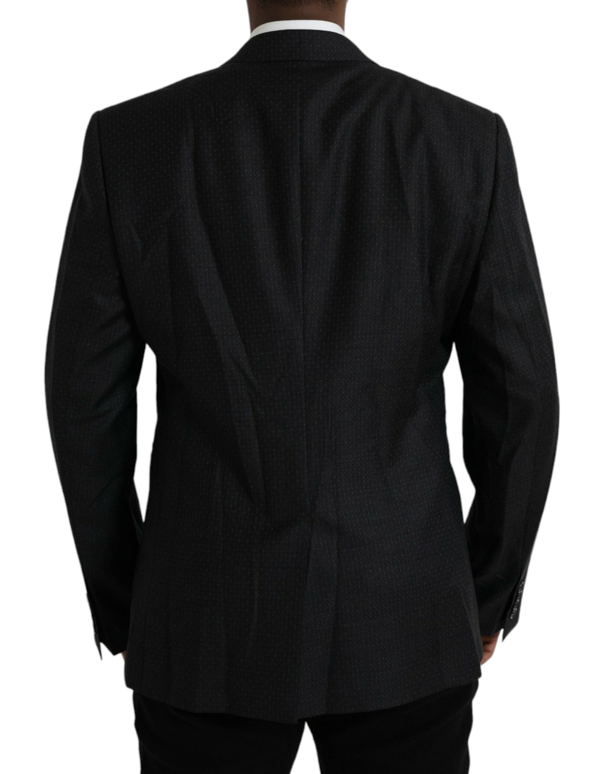 Dolce & Gabbana Black Wool MARTINI Single Breasted Coat Blazer