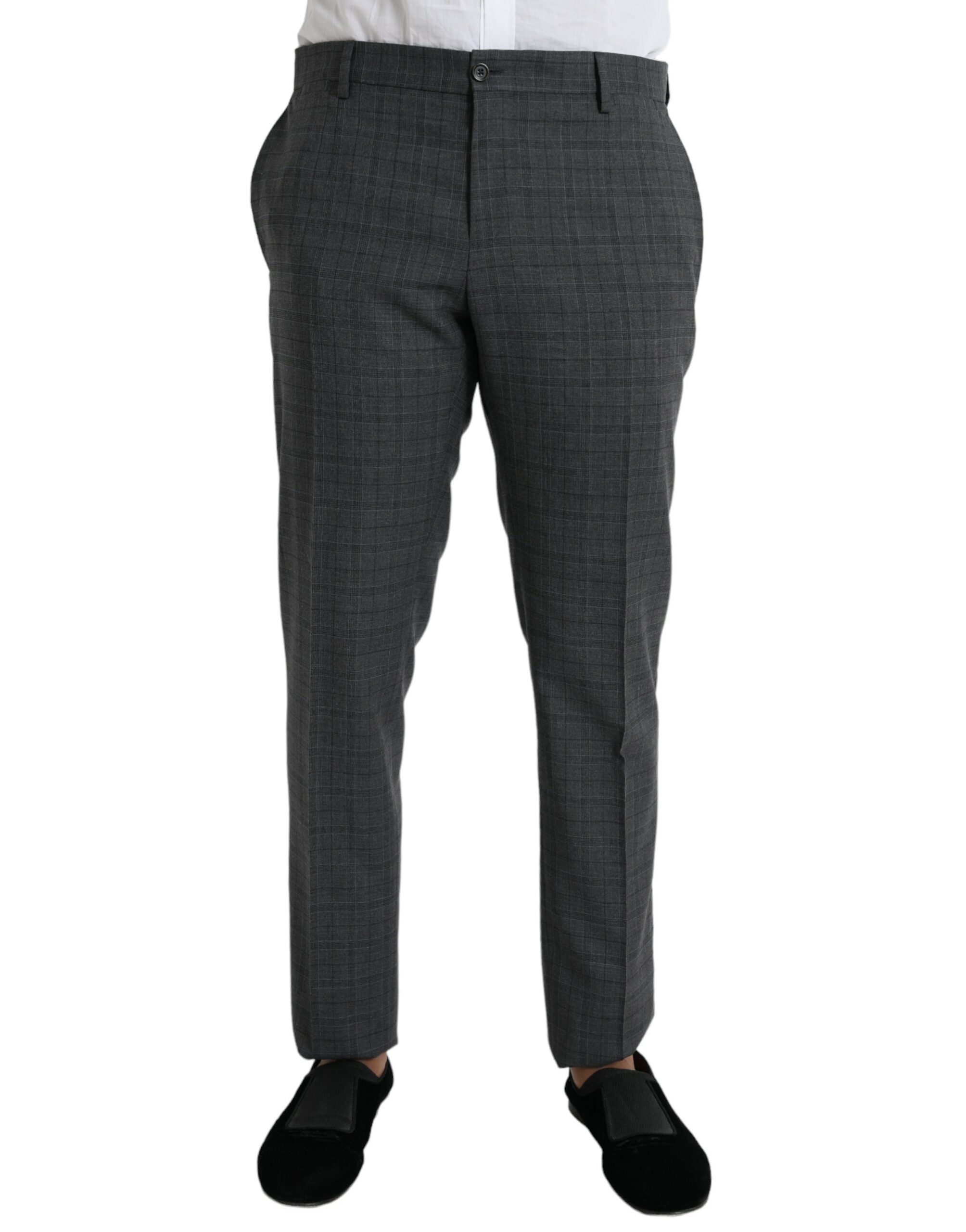 Dolce & Gabbana Gray Plaid Wool MARTINI Formal 2 Piece Suit