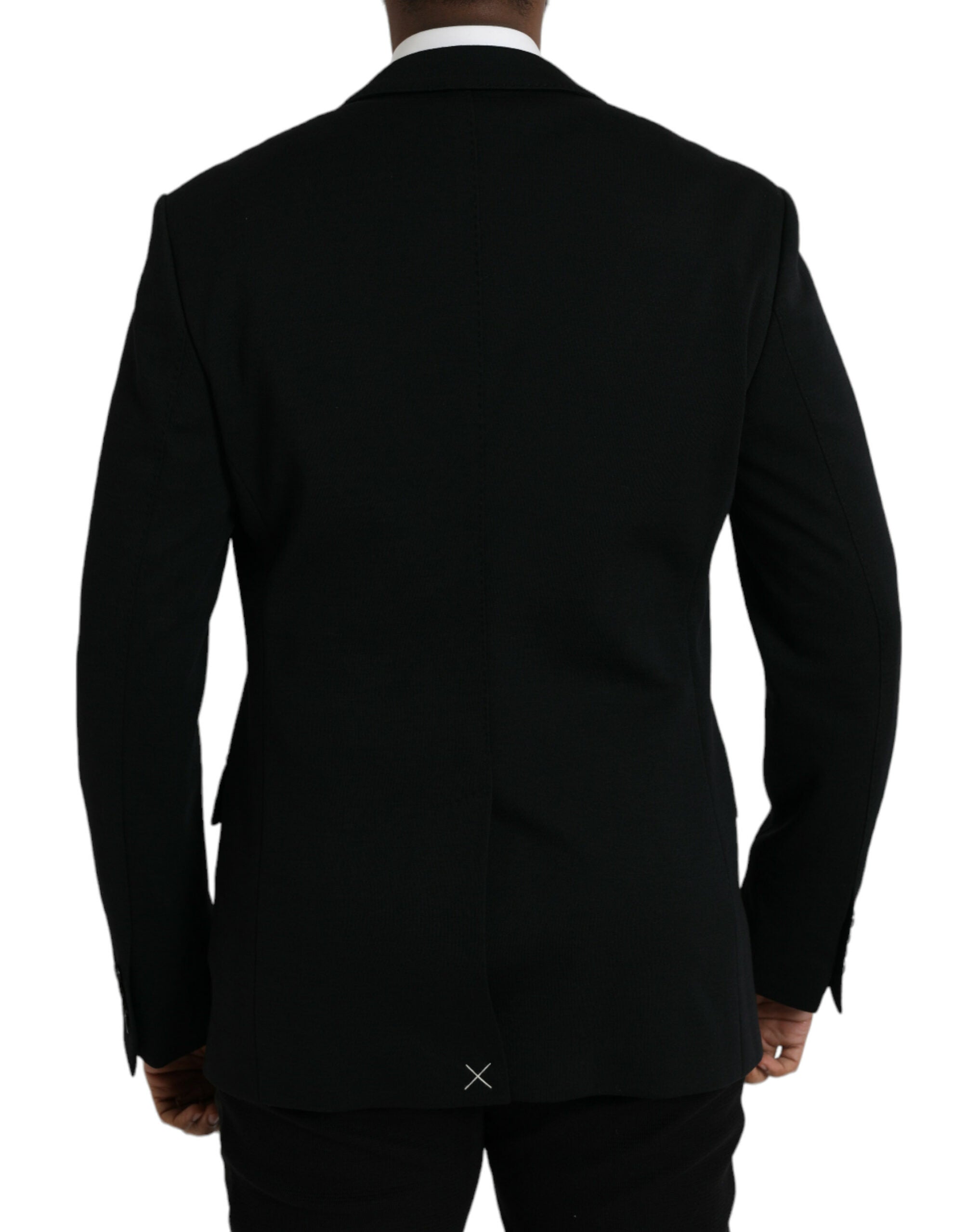 Dolce & Gabbana Black Wool Single Breasted Coat Blazer