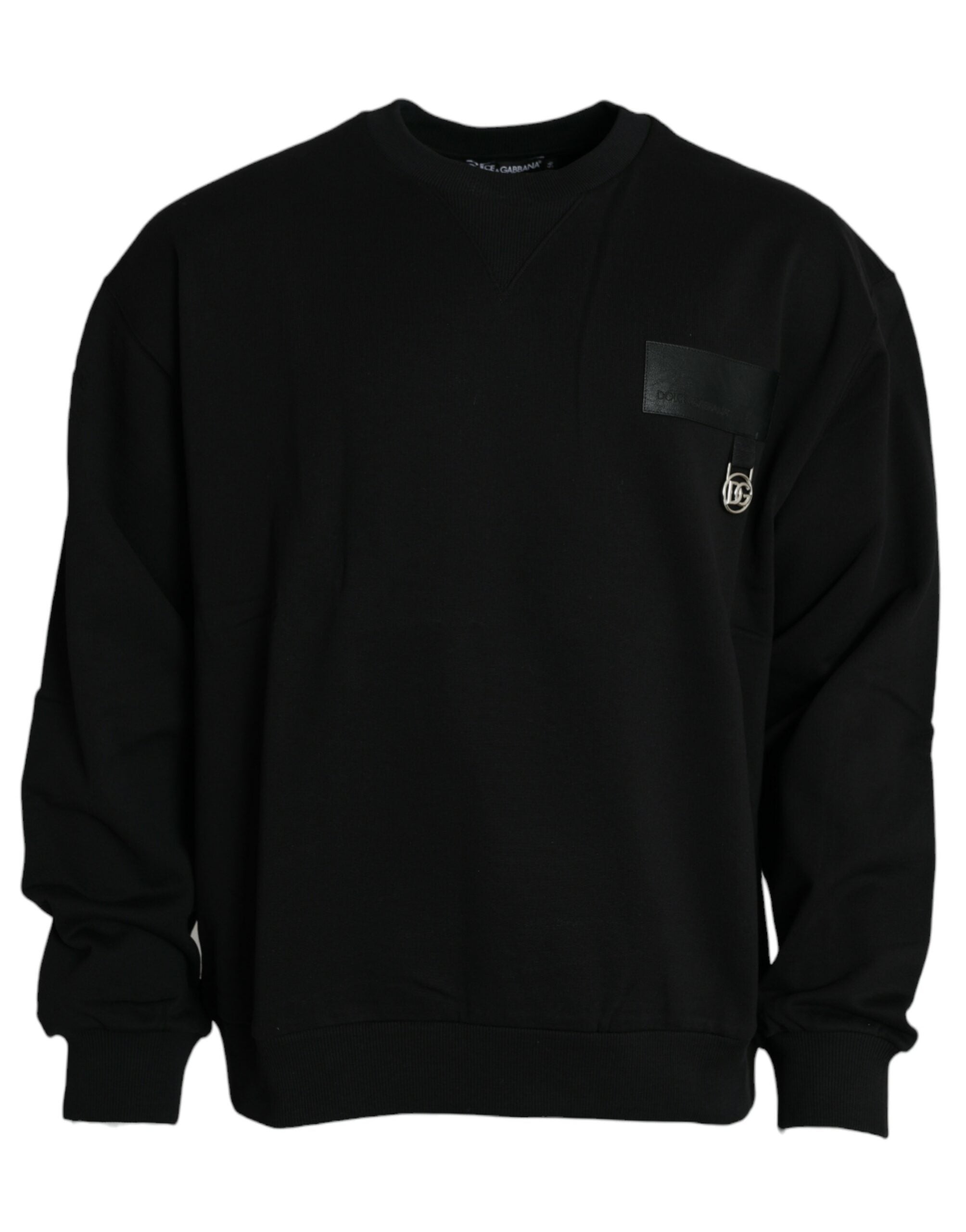 Dolce & Gabbana Black Logo Cotton Long Sleeves Sweatshirt Sweater