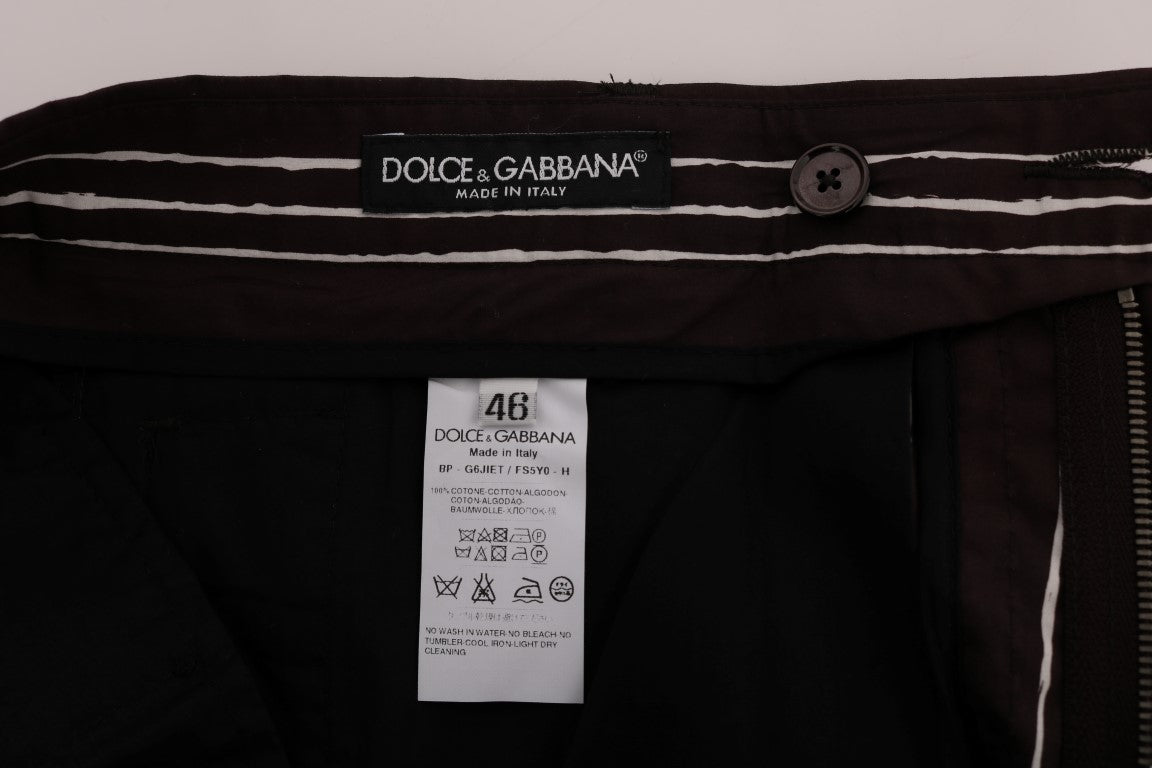 Dolce &amp; Gabbana Short hauteur genou en coton rayé bordeaux