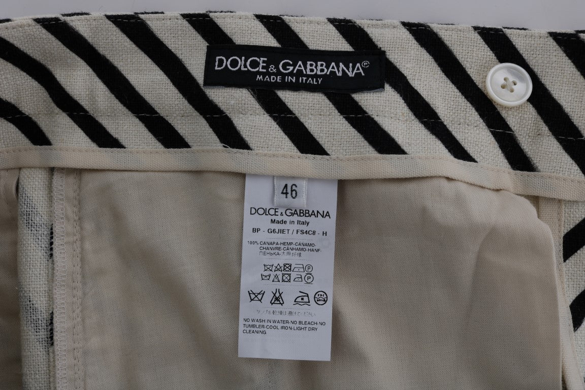 Dolce &amp; Gabbana Short décontracté en chanvre rayé