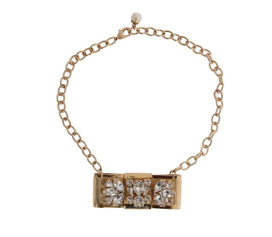 Dolce &amp; Gabbana Collier ras du cou élégant en cristal doré