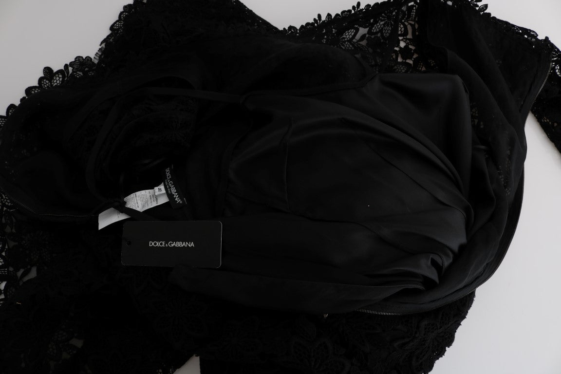 Dolce &amp; Gabbana Robe fourreau noire élégante avec doublure en soie