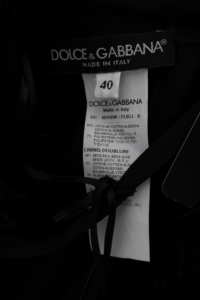 Dolce &amp; Gabbana Robe fourreau noire élégante avec doublure en soie