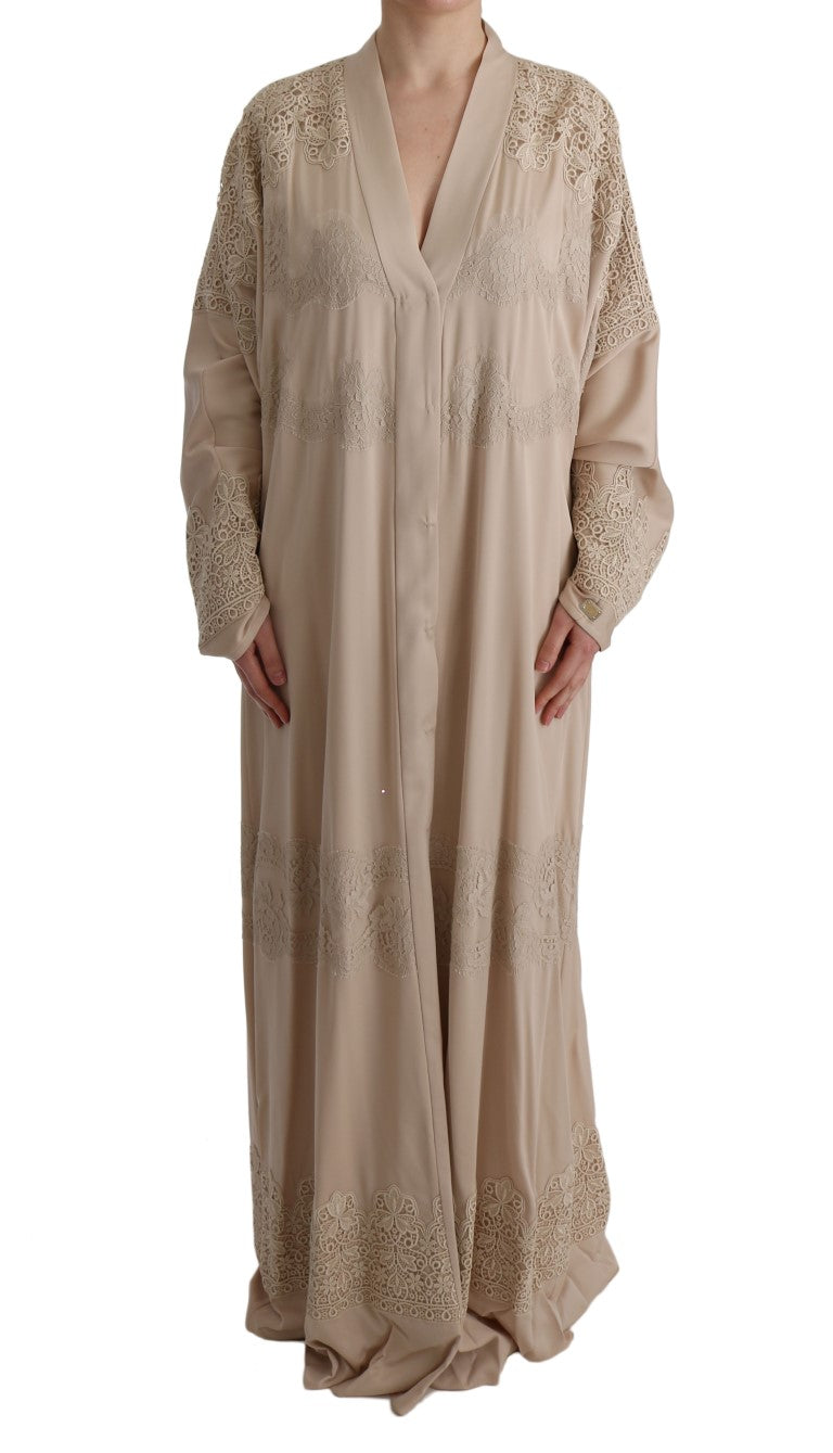 Dolce &amp; Gabbana Robe caftan cape beige élégante