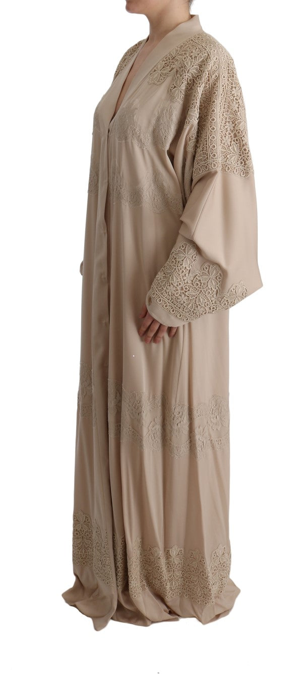 Dolce &amp; Gabbana Robe caftan cape beige élégante