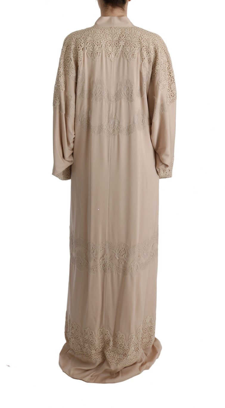 Dolce &amp; Gabbana Robe caftan cape beige élégante