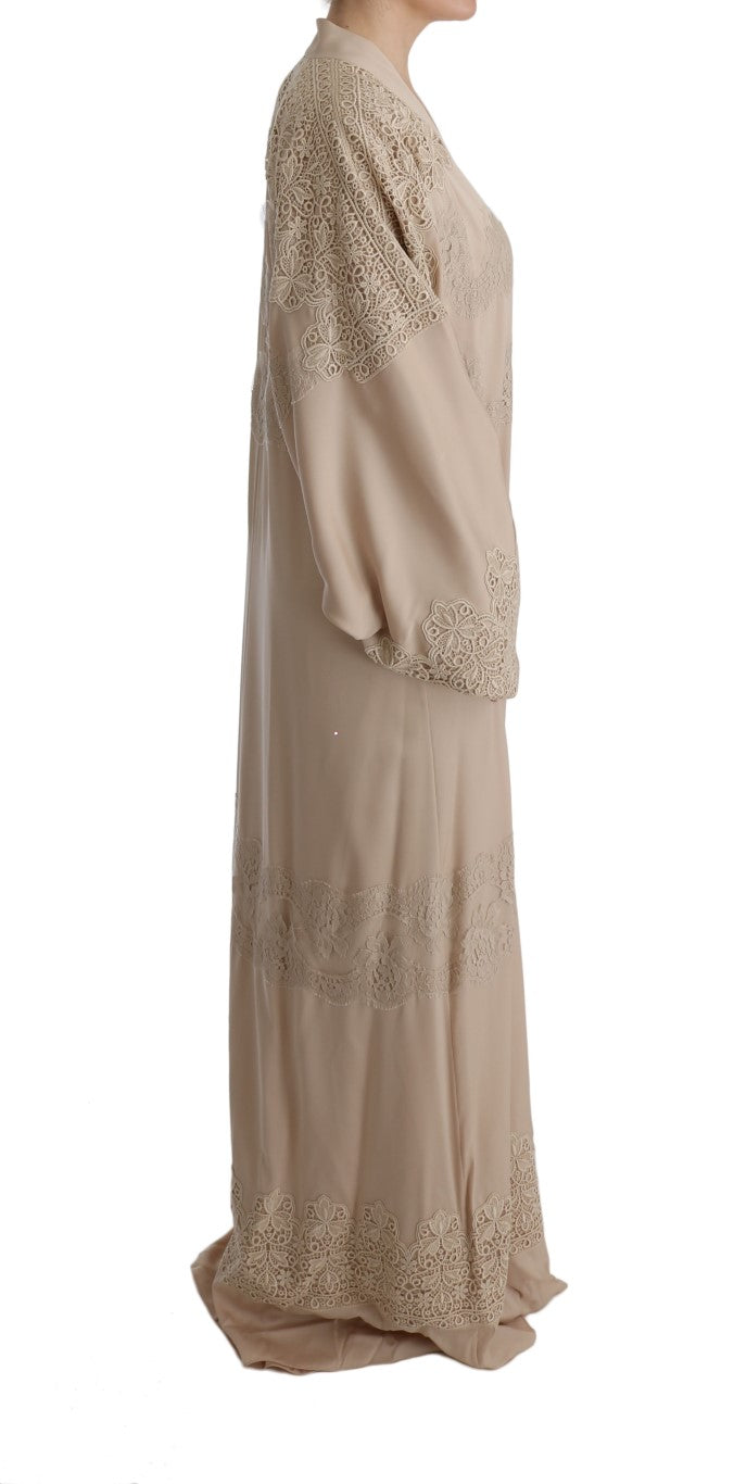 Dolce &amp; Gabbana Robe caftan cape beige élégante