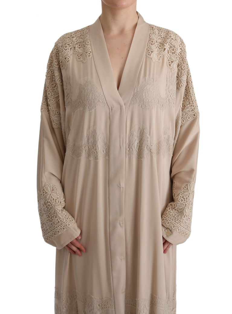 Dolce &amp; Gabbana Robe caftan cape beige élégante