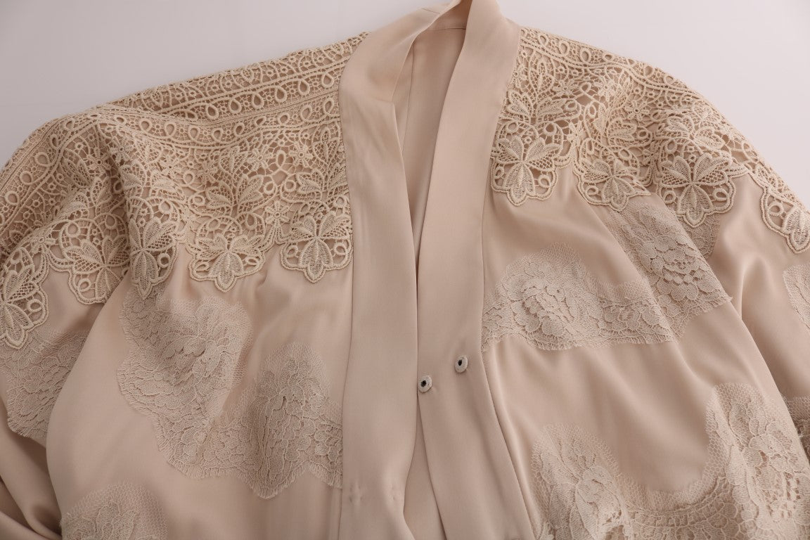 Dolce &amp; Gabbana Robe caftan cape beige élégante