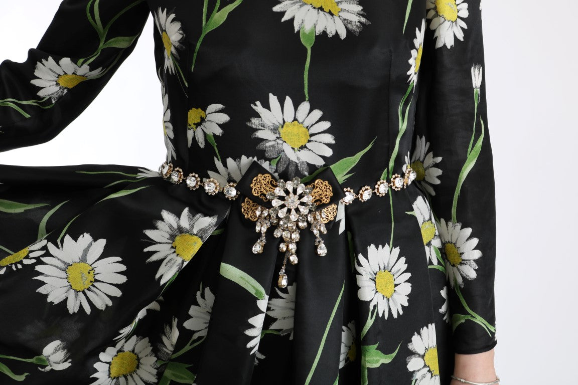 Dolce &amp; Gabbana Robe longue élégante tournesol avec cristaux