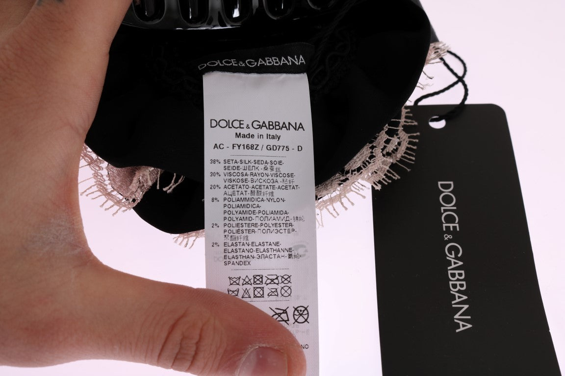 Dolce &amp; Gabbana Pince à cheveux en cristal et dentelle florale élégante