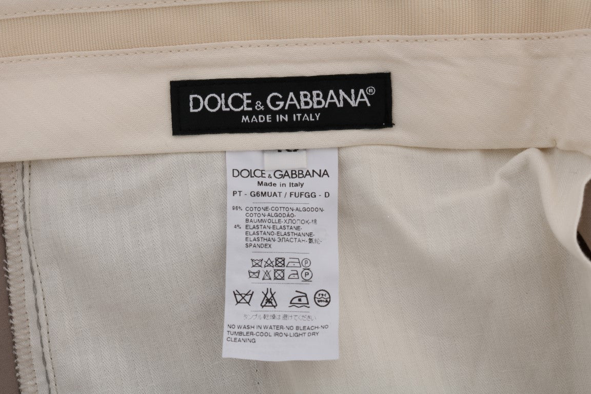 Dolce &amp; Gabbana Chic Pantalon chino beige décontracté