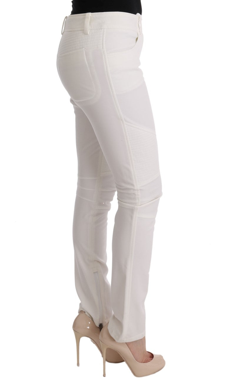 Ermanno Scervino Pantalon chic en coton blanc coupe slim