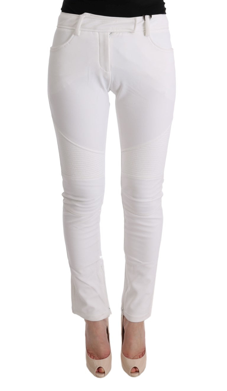 Ermanno Scervino Pantalon chic en coton coupe slim blanc