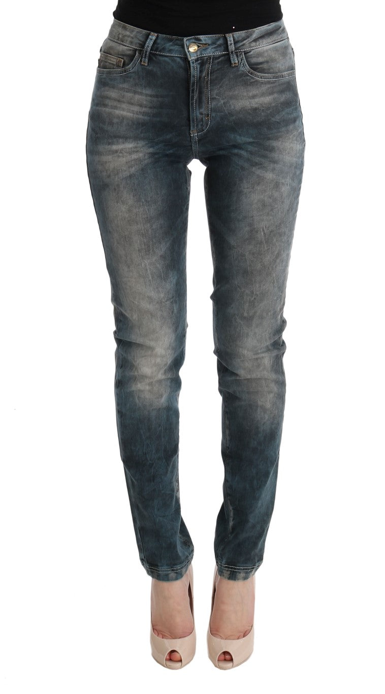 Cavalli Chic - Jean slim bleu délavé