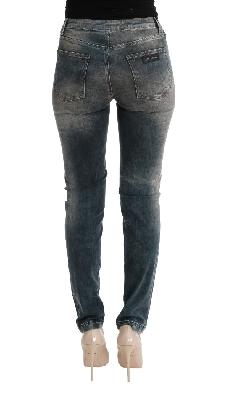 Cavalli Chic - Jean slim bleu délavé