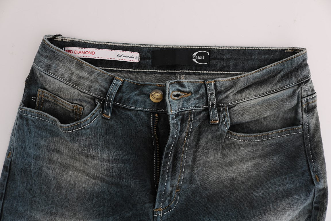 Cavalli Chic - Jean slim bleu délavé