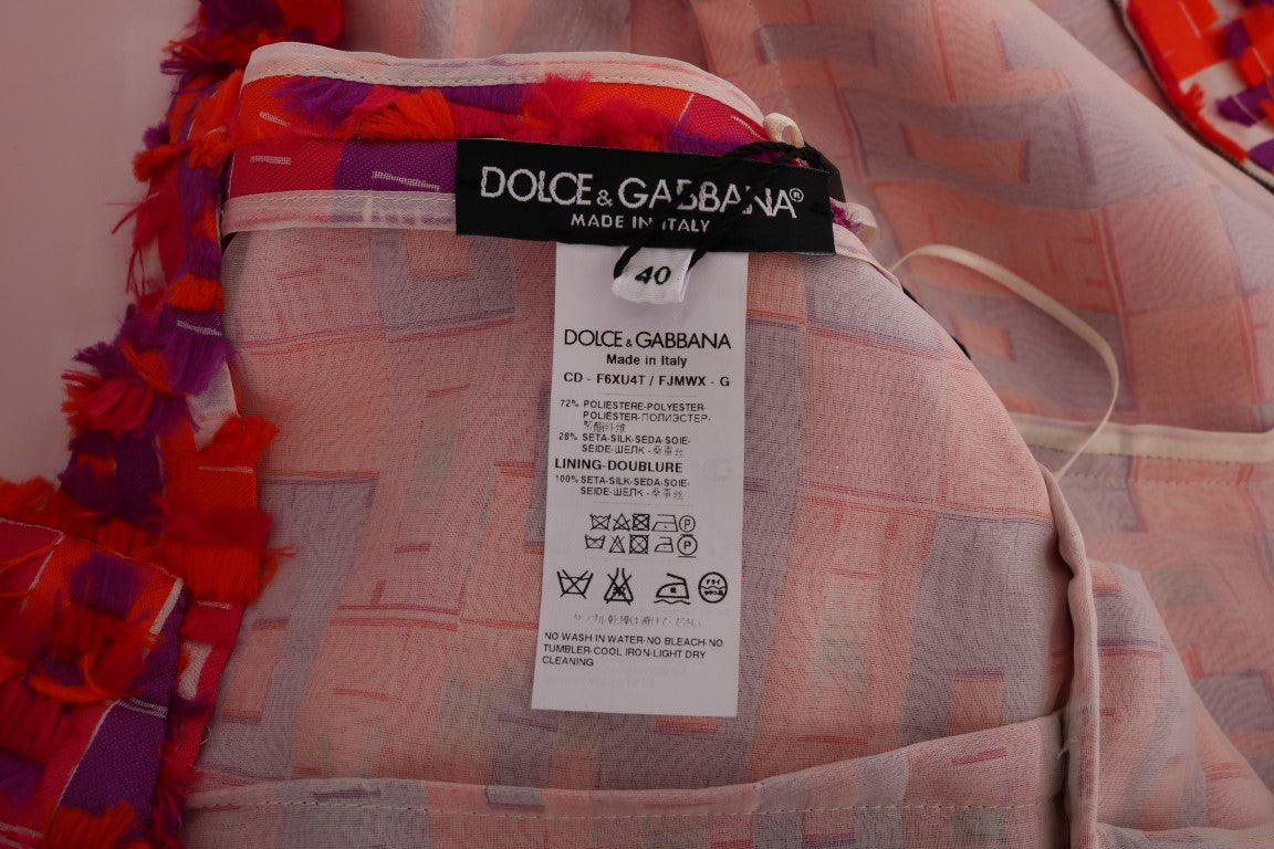 Dolce &amp; Gabbana Robe trapèze rose élégante sans manches