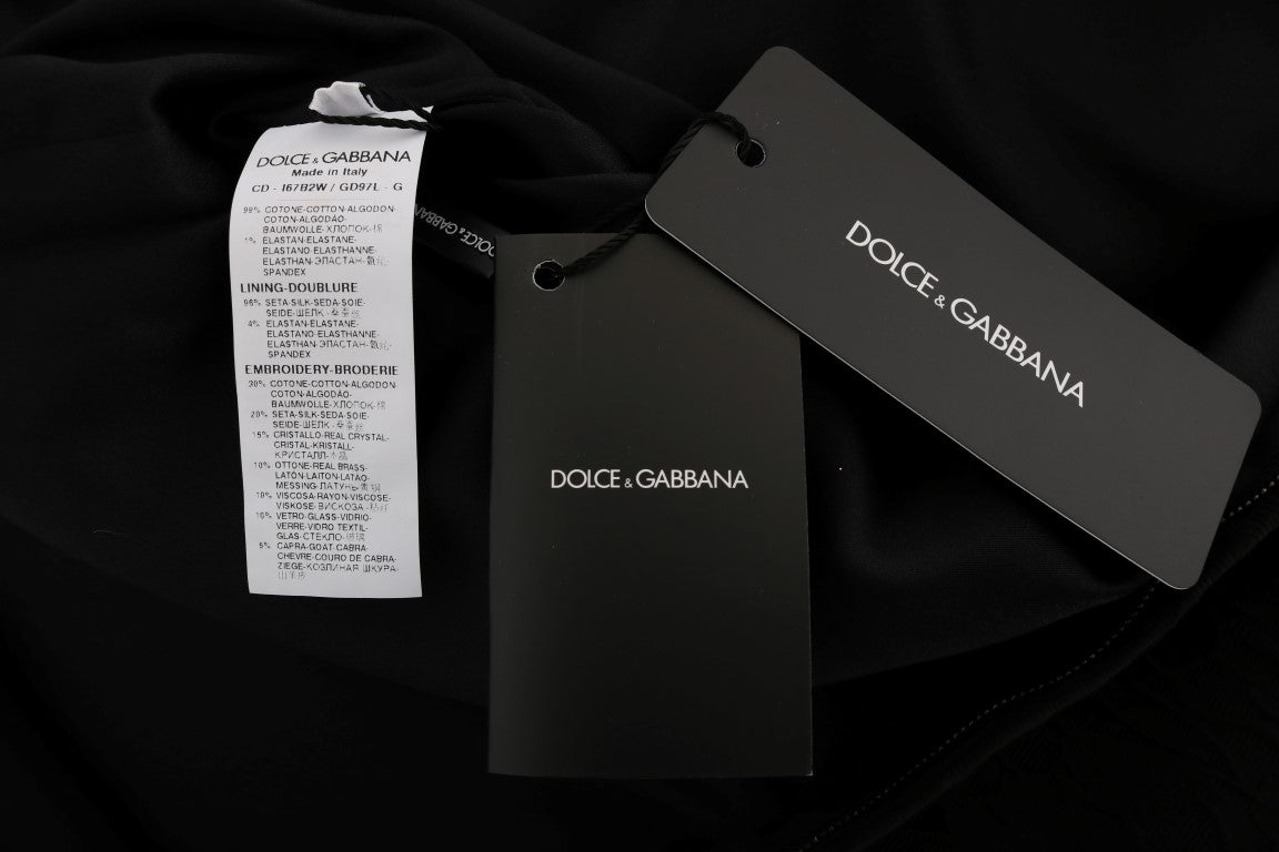 Dolce &amp; Gabbana Mini-robe stretch noire ornée de cristaux