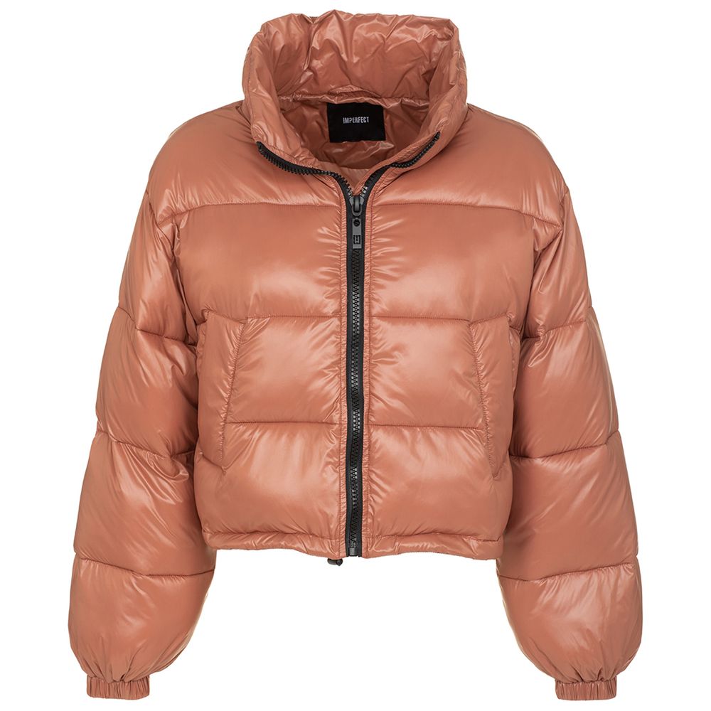 Imperfect Chic Pink Polyamide Short Down Jacket