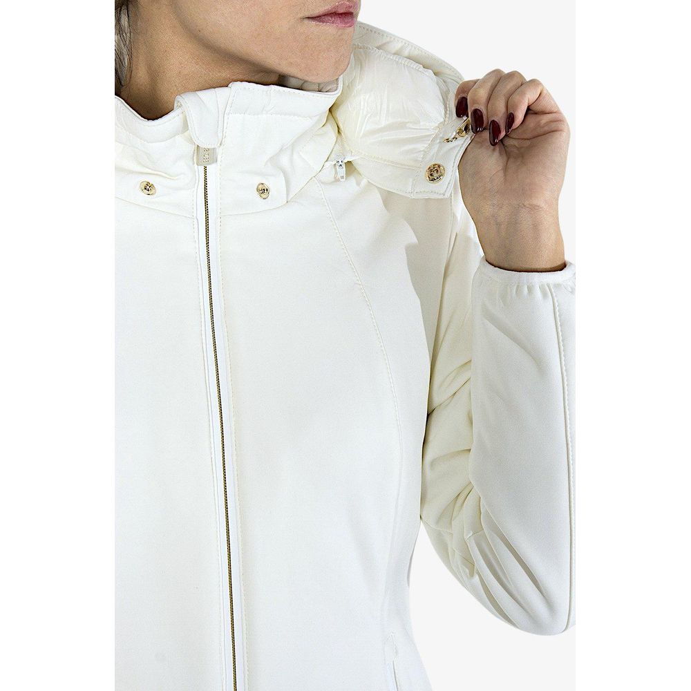 Yes Zee Elegant White Softshell Down Jacket