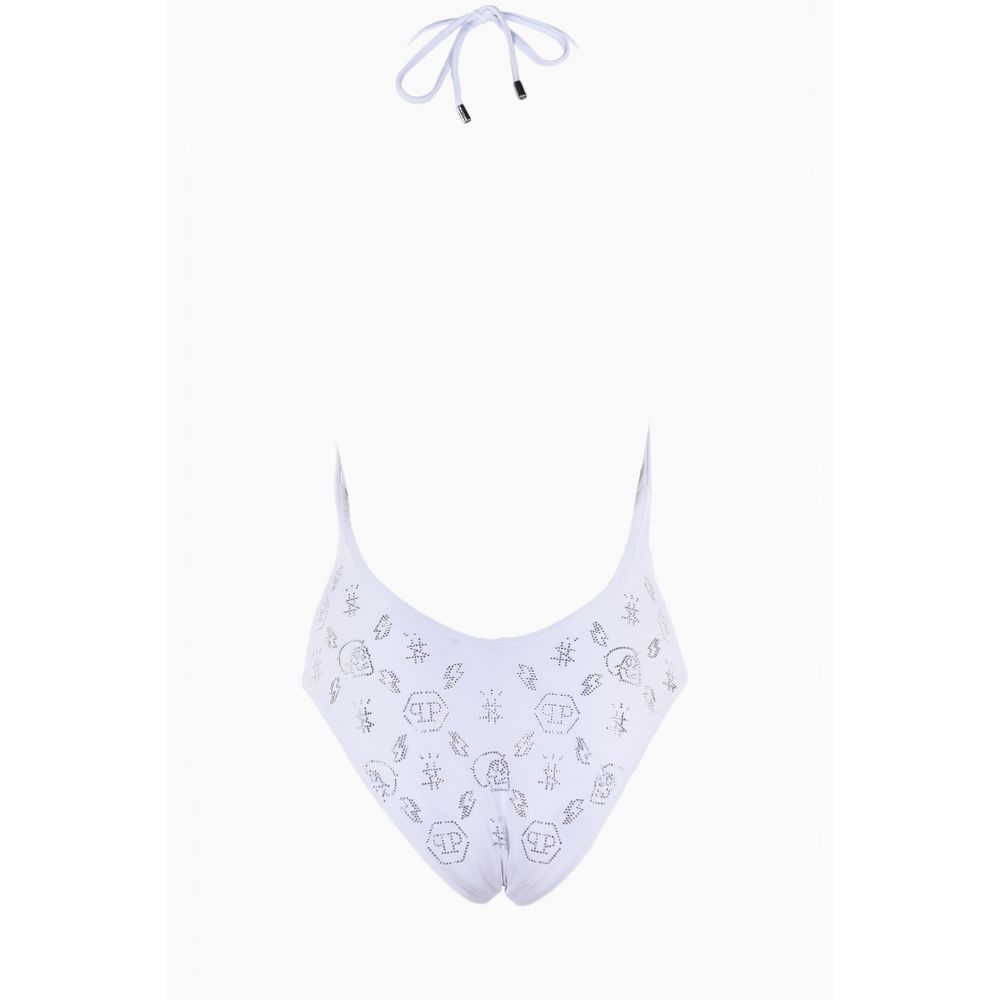 Philipp Plein Maillot de bain blanc orné de strass