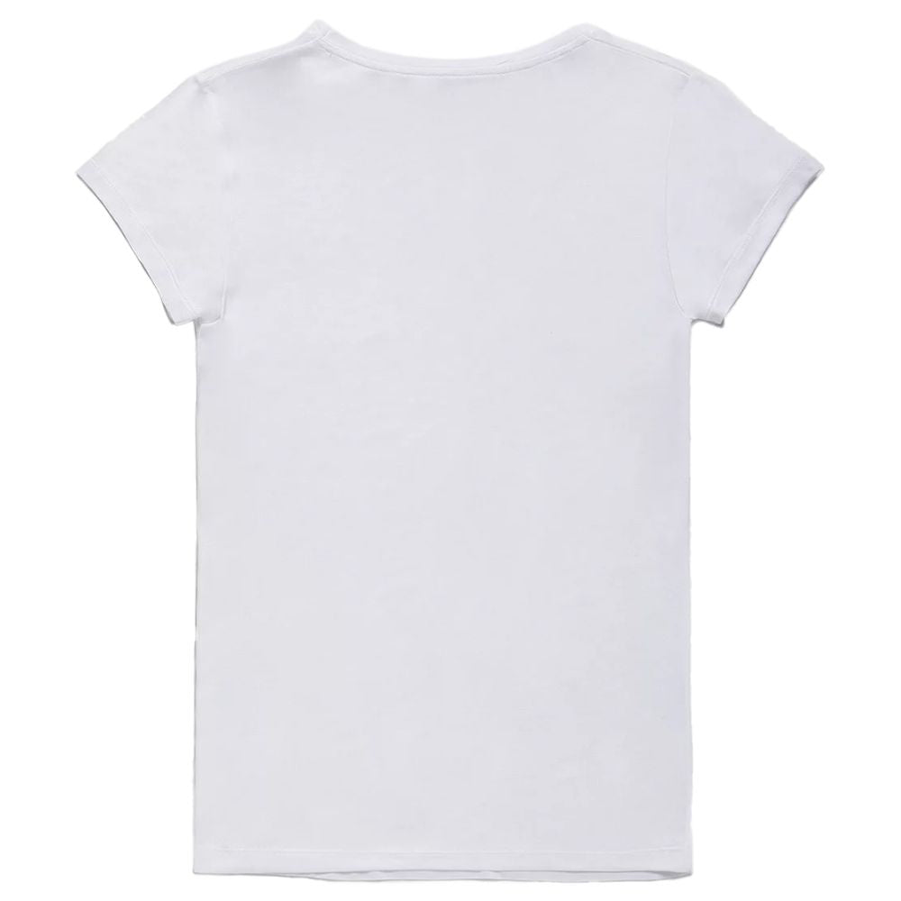 Refrigiwear T-shirt élégant avec logo à col en V en blanc immaculé