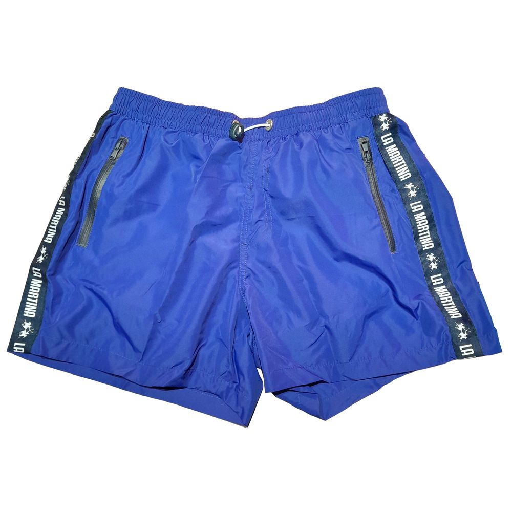 Short de bain homme rayé bleu La Martina Chic