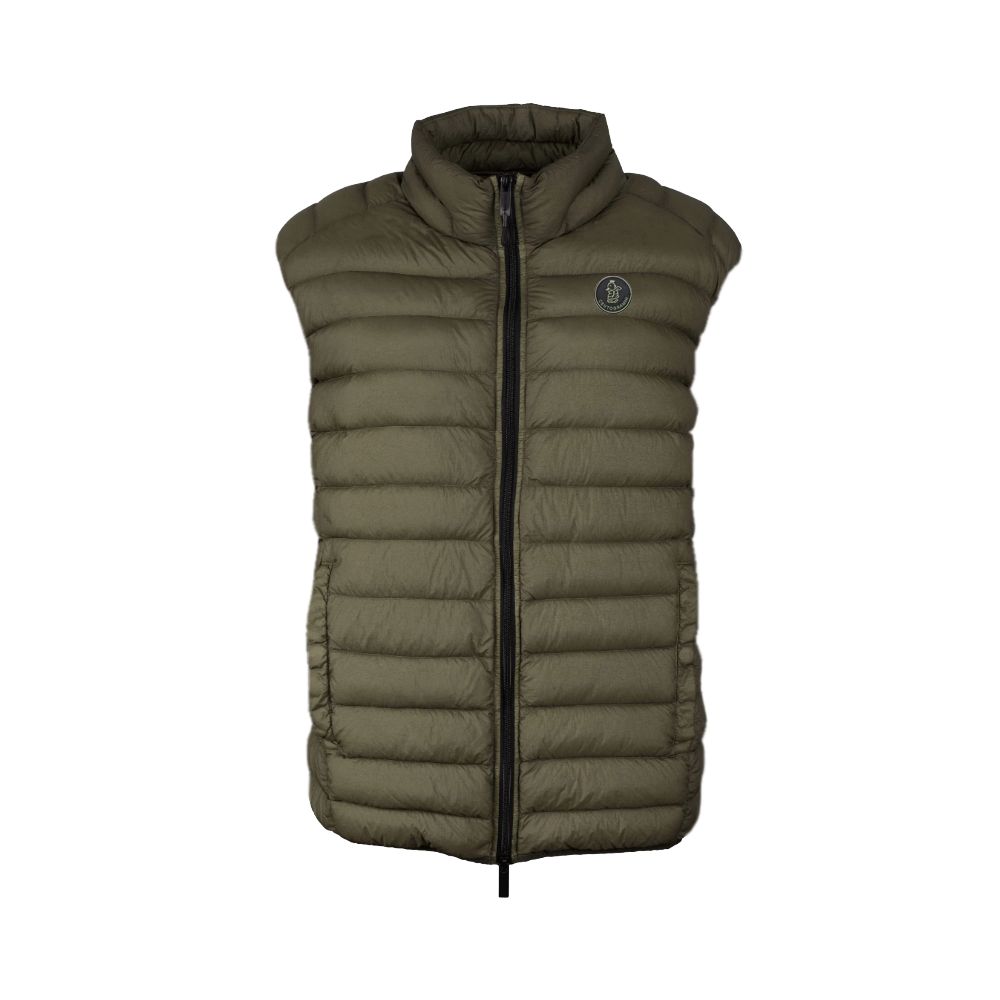 Gilet en nylon rembourré en duvet de canard Centogrammi Chic en vert