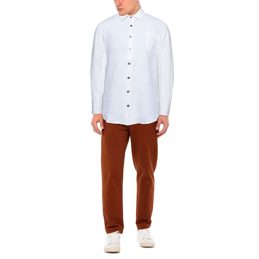 Alpha Studio Chemise élégante en lin blanc pour homme