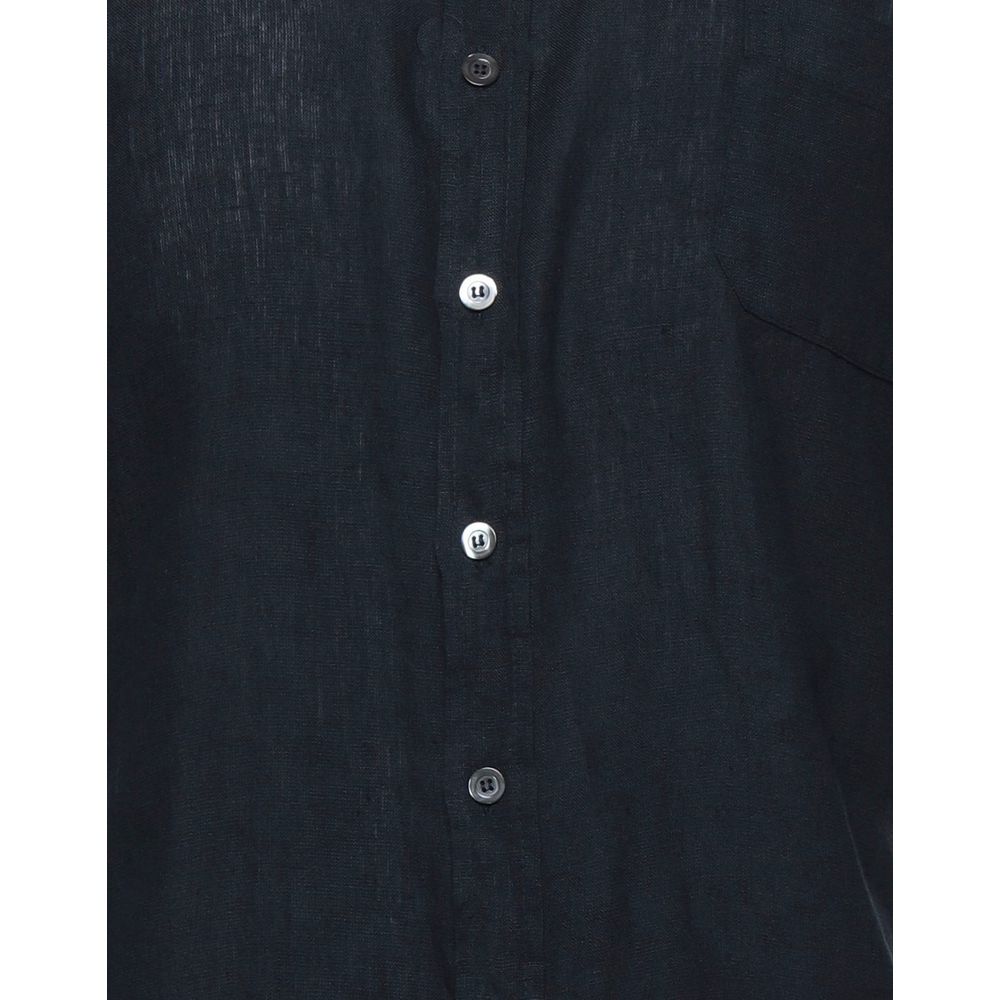 Chemise en Lin Bleu Nuit Alpha Studio - Artisanat Italien