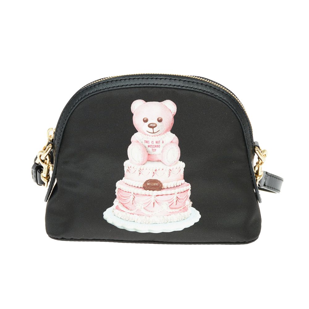 Moschino Couture Pochette chic à imprimé ours en peluche avec sangle en cuir de veau