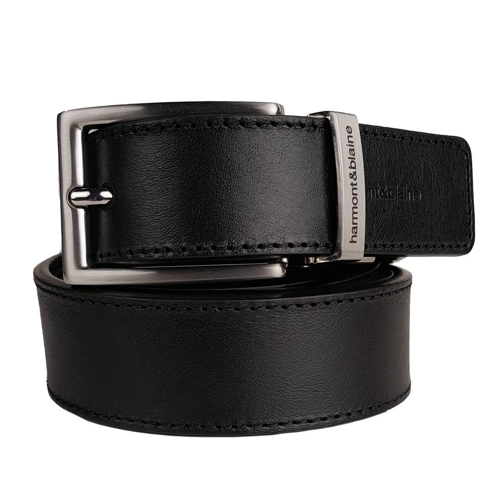 Harmont &amp; Blaine Ceinture réversible en cuir de veau noir