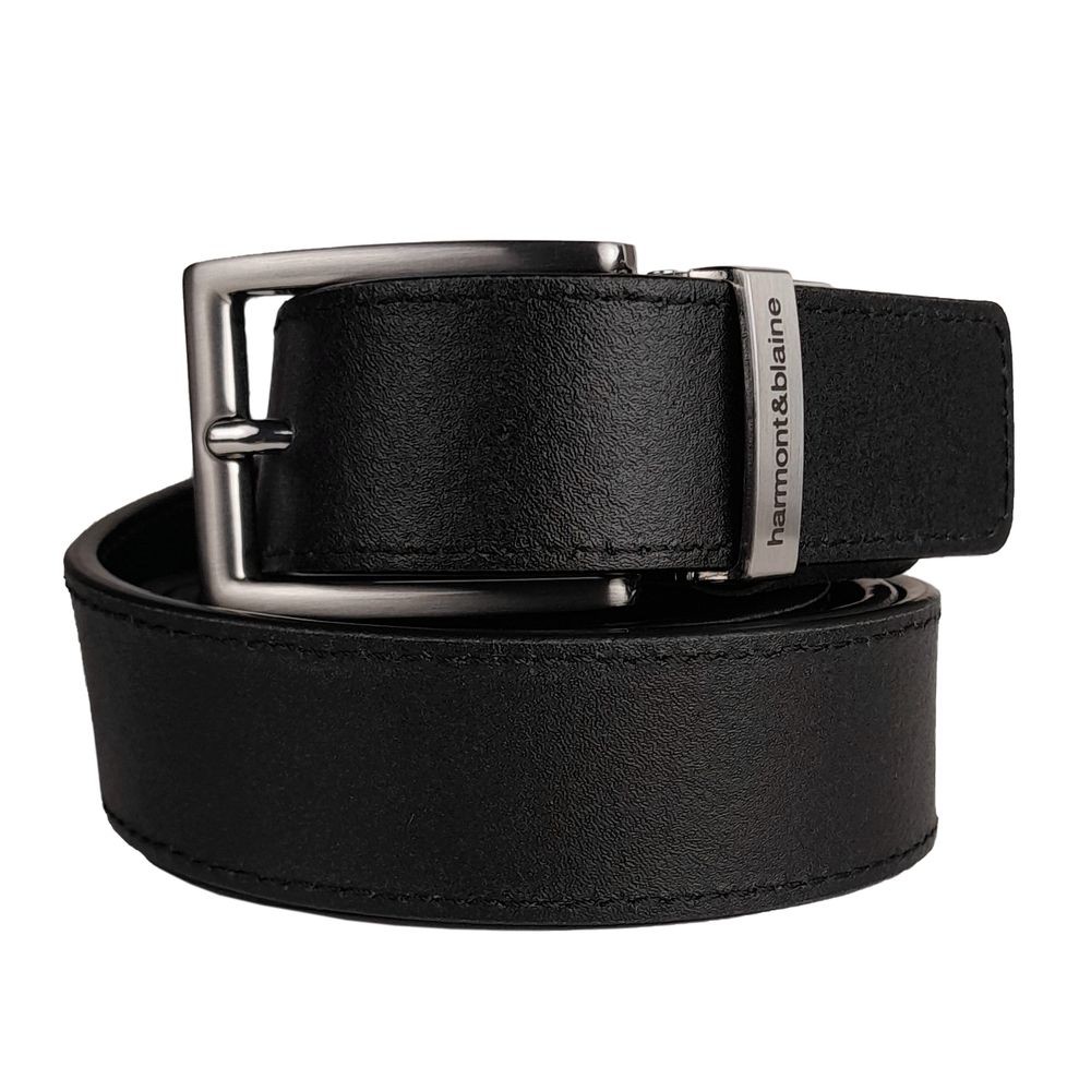 Harmont &amp; Blaine Ceinture réversible en cuir de veau noir