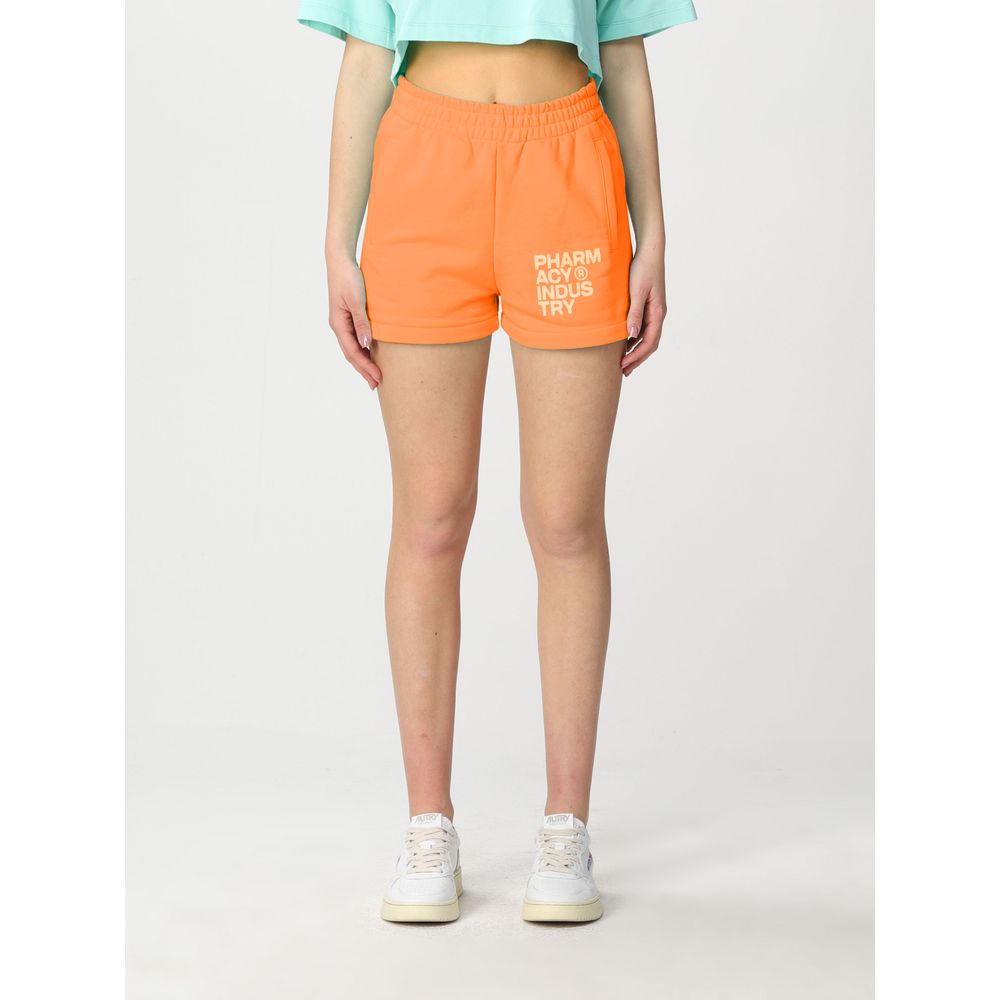 Short chic en coton orange avec logo de l'industrie pharmaceutique