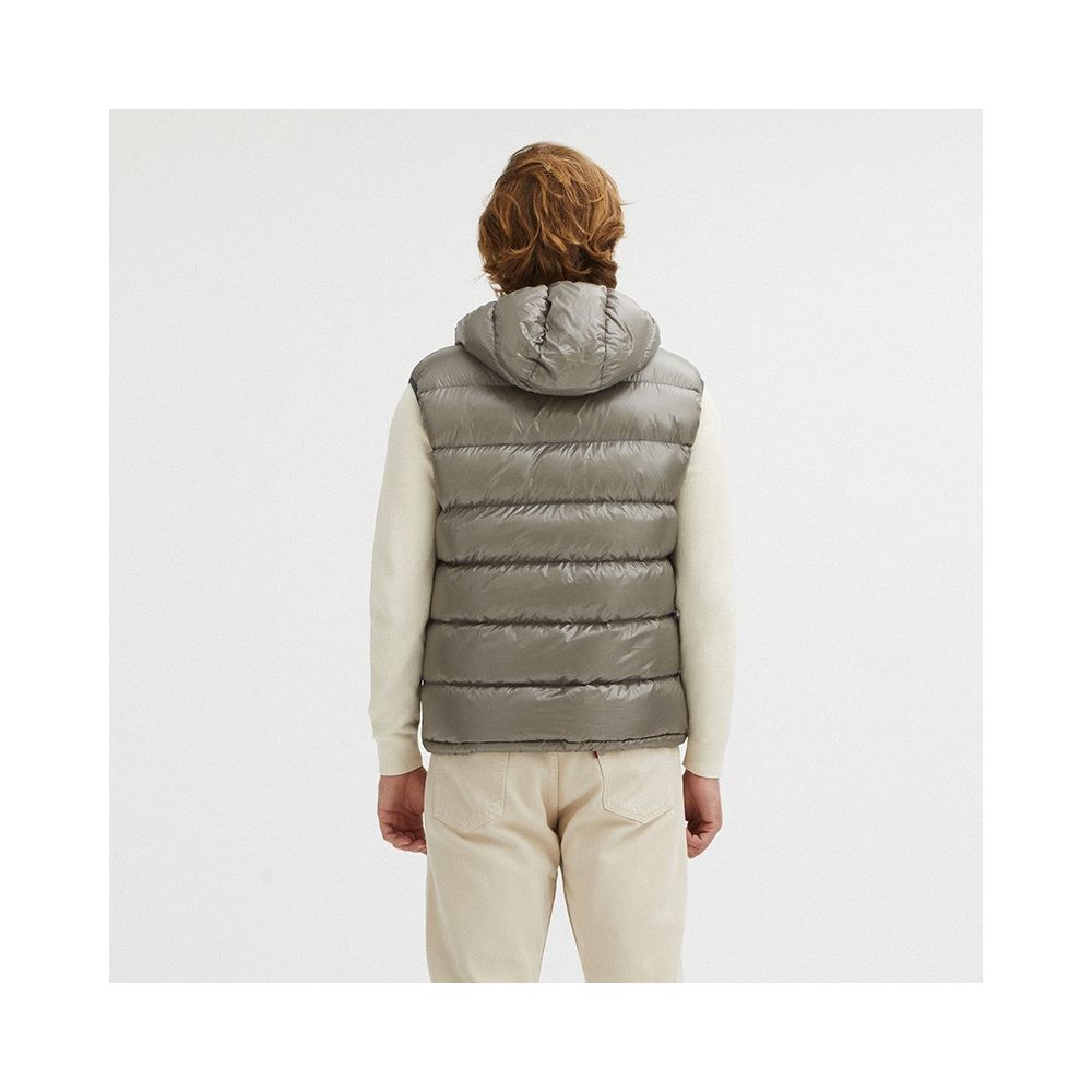 Gilet à capuche réversible en duvet d'oie Centogrammi en gris