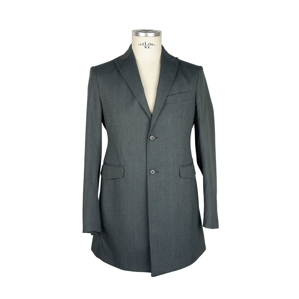 Emilio Romanelli Manteau court élégant en laine mélangée grise pour hommes