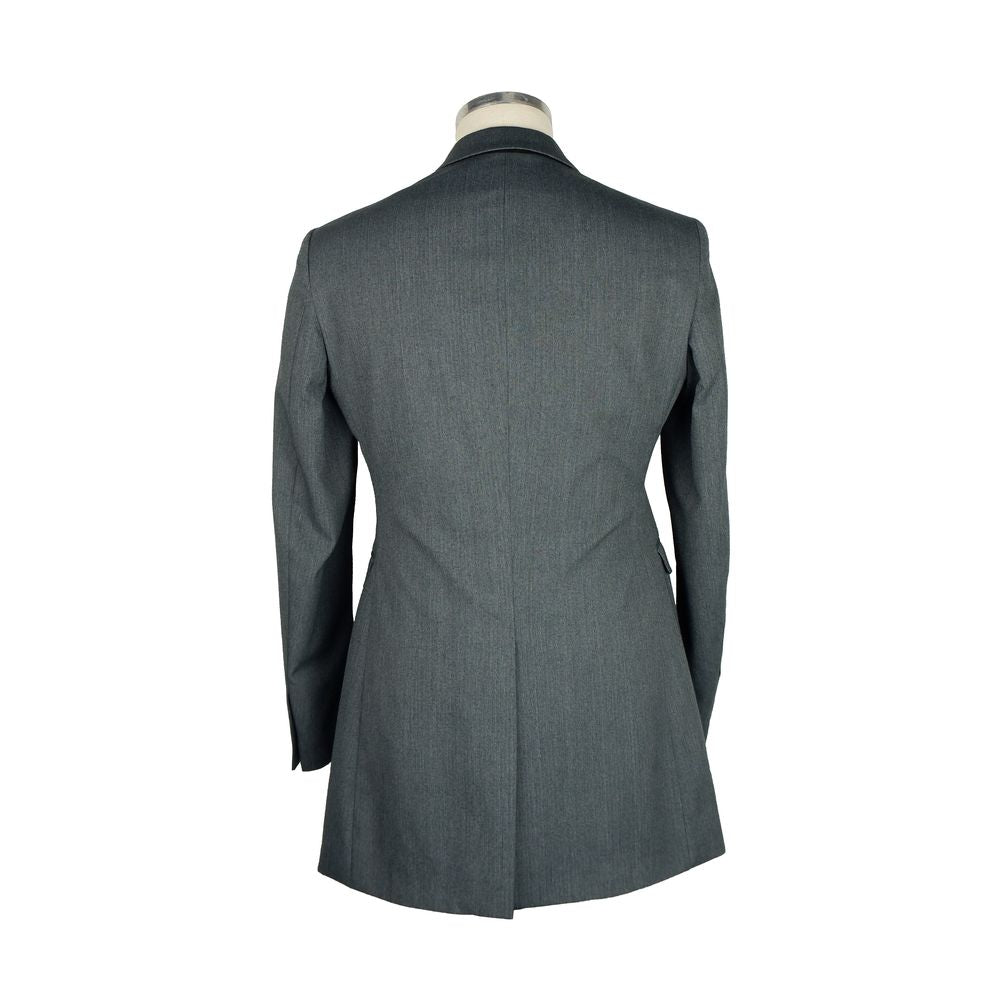 Emilio Romanelli Manteau court élégant en laine mélangée grise pour hommes