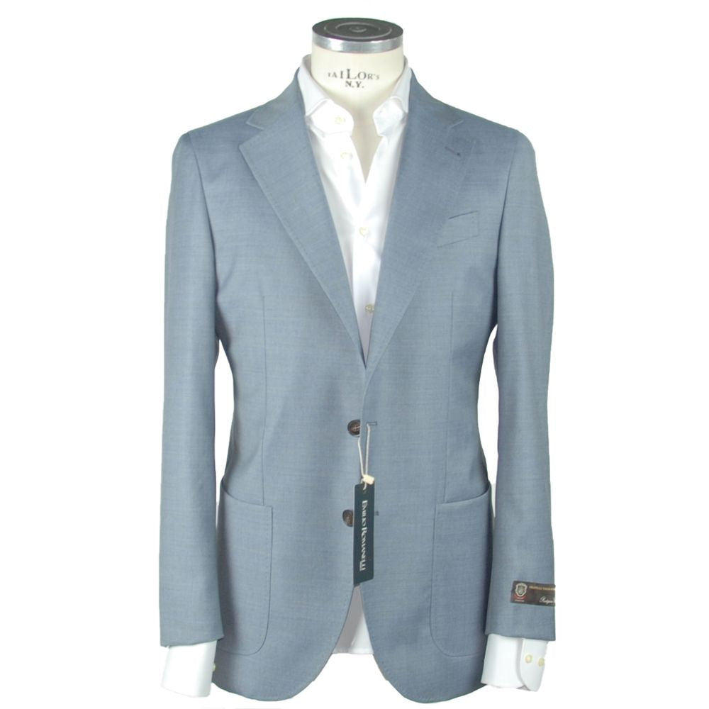 Emilio Romanelli Élégant Blazer Slim En Laine Bleu Clair