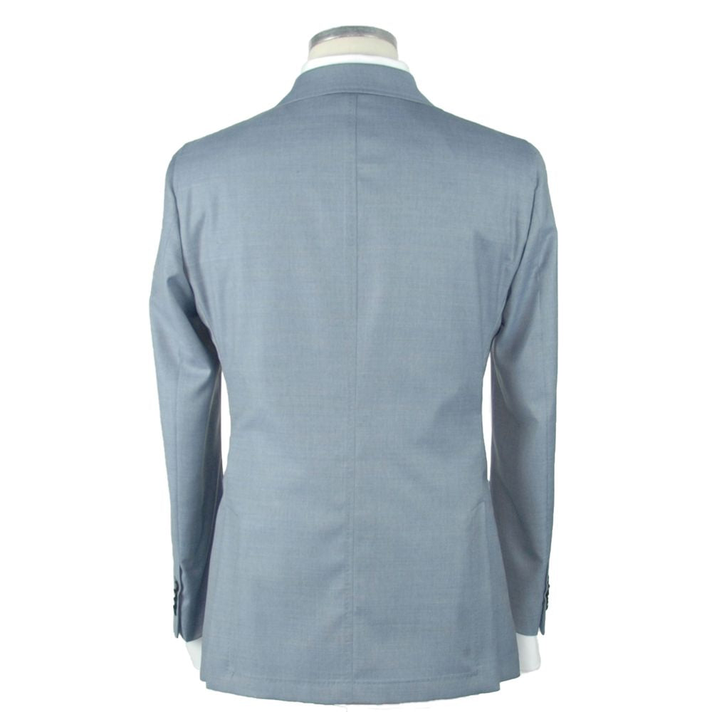 Emilio Romanelli Élégant Blazer Slim En Laine Bleu Clair