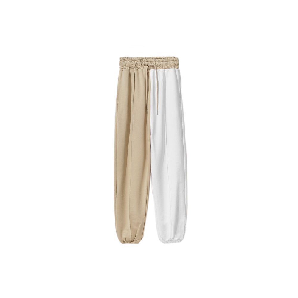 Comme Des Fuckdown Chic Pantalon de survêtement bicolore beige avec cordon de serrage