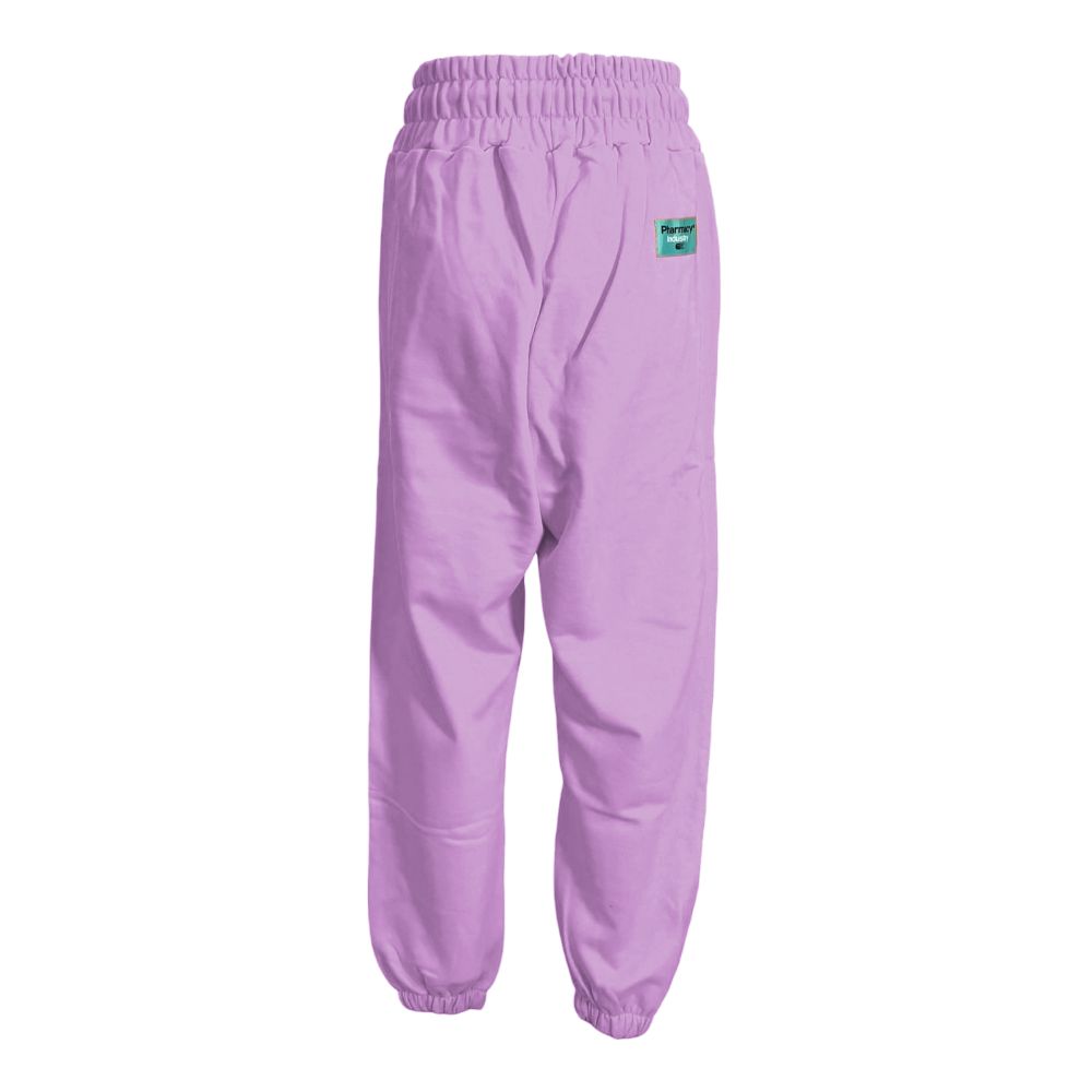 Pantalon de survêtement chic en coton violet avec logo Pharmacy Industry