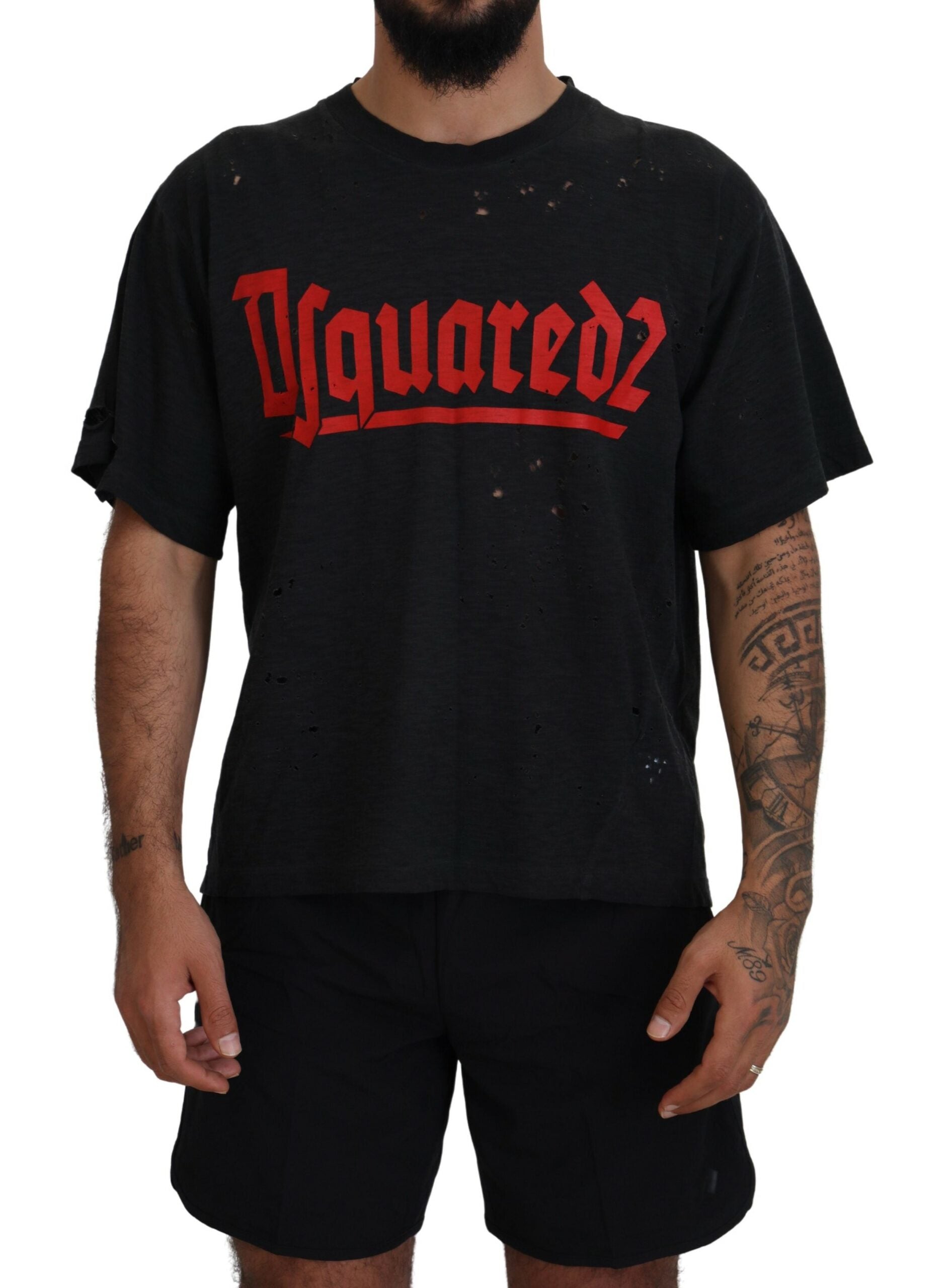 Dsquared² Black Cotton Short Sleeves Crewneck T-shirt