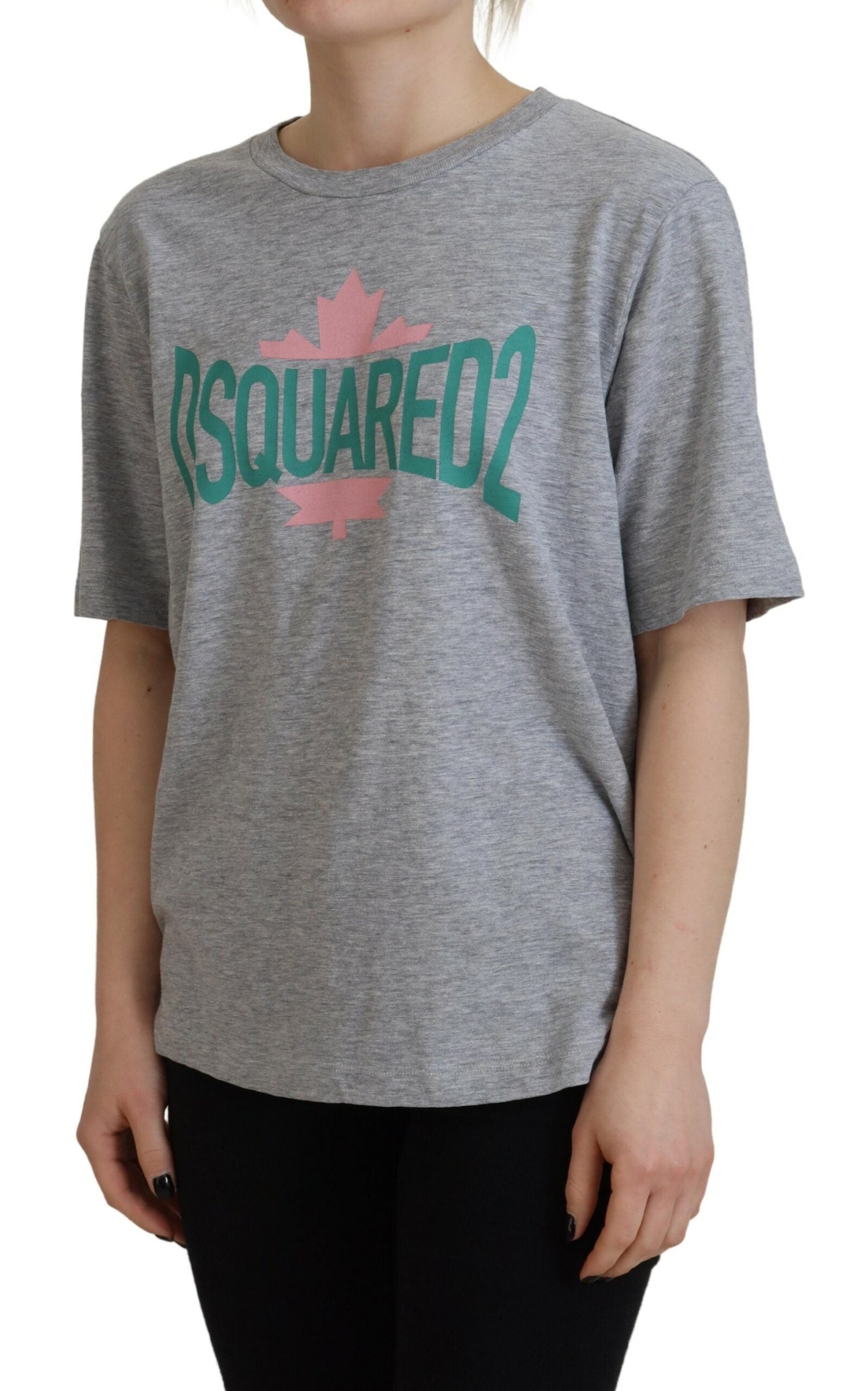 Dsquared² Gray Logo Cotton Crewneck Short Sleeve Tee T-shirt