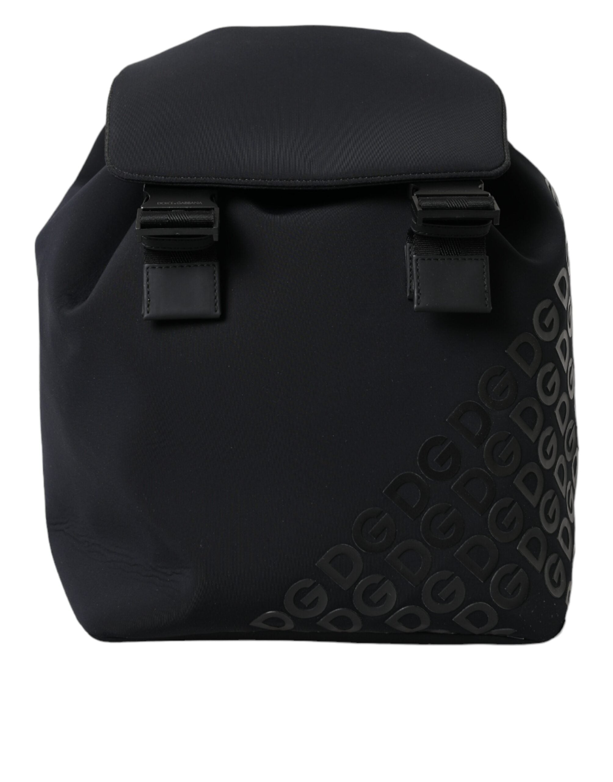 Dolce & Gabbana Black Neoprene Nylon DG Logo School Backpack Bag