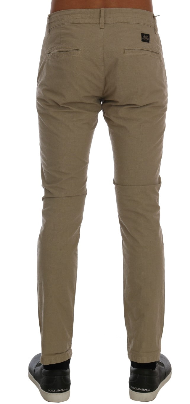 Daniele Alessandrini Pantalon chino slim beige pour un style sophistiqué