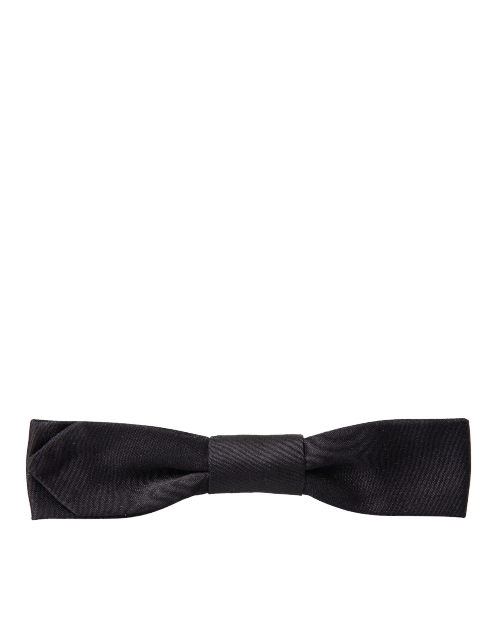 Dolce & Gabbana Black Silk Adjustable Neck Men Bow Tie