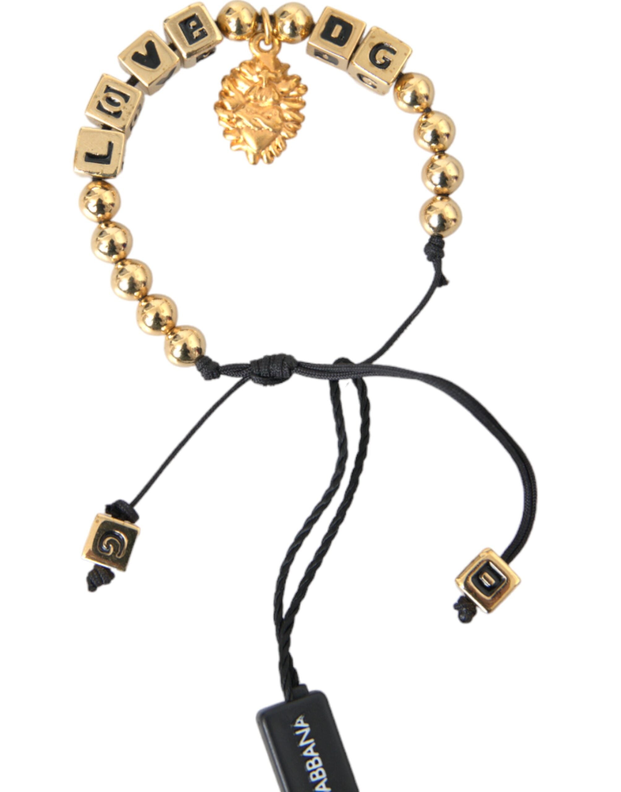 Dolce & Gabbana Gold Beaded LOVE DG Charm Fashion Bracelet